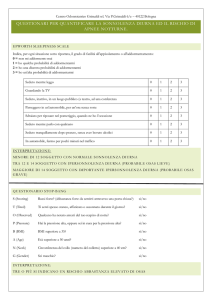 questionari per quantificare la sonnolenza diurna ed il rischio di