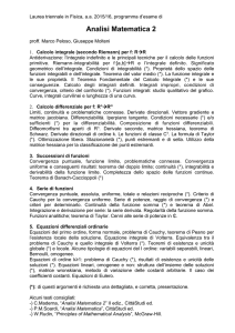 Analisi Matematica 2 - Dipartimento di Matematica