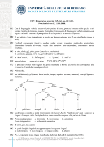 13091 Linguistica generale 2 (5 cfu). aa. 2010/11. Soluzioni