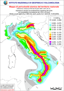 Mappa di pericolosità sismica del territorio nazionale