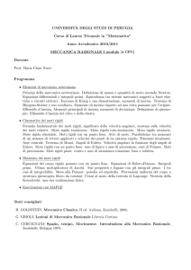 Meccanica Razionale I modulo per Matematica [4 CFU]
