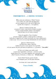 TORTORETO E … L`HOTEL VENEZIA Sono stato una settimana a l