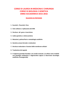 CORSO DI LAUREA IN MEDICINA E CHIRURGIA CORSO DI