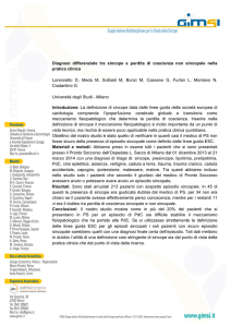 Diagnosi differenziale tra sincope e perdita di coscienza non