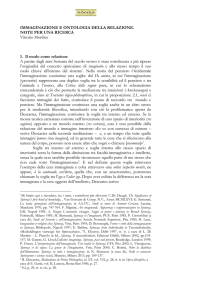 IMMAGINAZIONE E ONTOLOGIA DELLA