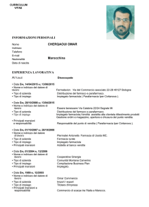 INFORMAZIONI PERSONALI CHERQAOUI OMAR Marocchina