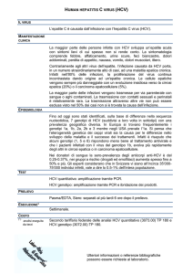 HUMAN HEPATITIS C VIRUS (HCV) Ulteriori informazioni o