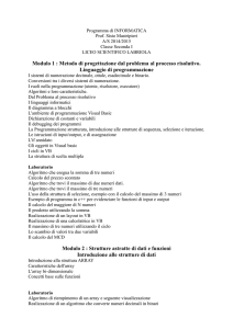 Modulo 1 : Metodo di progettazione dal problema al processo