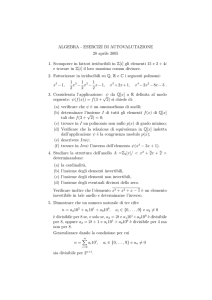 ALGEBRA - ESERCIZI DI AUTOVALUTAZIONE 28 aprile 2005 1