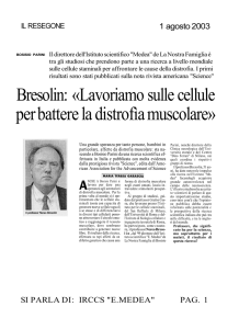 Bresolin: Lavoriamo sulle cellule per battere la distrofia muscolare