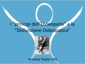 La “Lesione Osteopatica” - Nuova Scuola di Osteopatia