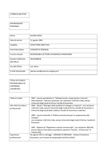 CURRICULUM VITAE INFORMAZIONI PERSONALI Nome ALESSIA