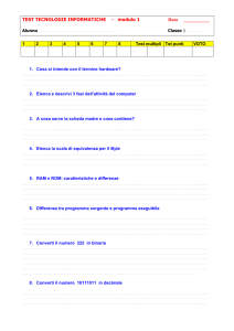 TEST TECNOLOGIE INFORMATICHE - modulo 1 Data