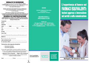 Bologna, 08 Ottobre 2015 SEDE SEGRETERIA e PROVIDER ECM: