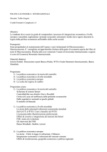 Programma Politica economica Internazionale aa