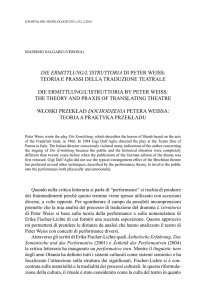 Die Ermittlung/L`istruttoria di Peter Weiss
