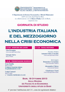 l`industria italiana e del mezzogiorno nella crisi economica
