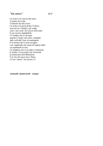 “Un amico” (2^) Un amico è la carezza del mare, il