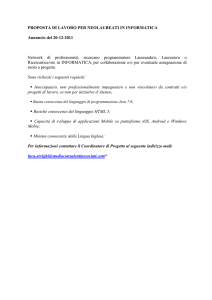 PROPOSTA DI LAVORO PER NEOLAUREATI IN INFORMATICA