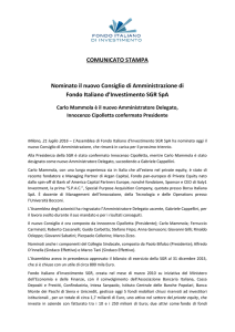COMUNICATO STAMPA Nominato il nuovo Consiglio di