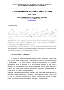 L`agricoltura biologica: sostenibilità, biodiversità, dieta