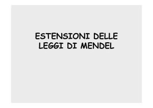 ESTENSIONI DELLE LEGGI DI MENDEL