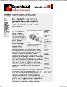 Ecco i piccolissimi neutrini particelle base della materia