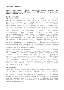 MARCO DE MARINIS Titolo del corso: “Testo