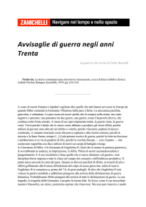 Avvisaglie di guerra negli anni Trenta - Dizionari più