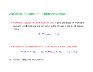 Variabili casuali multidimensionali