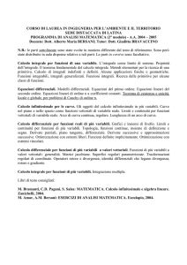 CORSO DI LAUREA IN INGEGNERIA PER L`AMBIENTE E IL