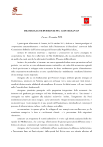 DICHIARAZIONE DI FIRENZE SUL MEDITERRANEO (Firenze, 26