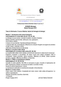 SCIENZE (Biologia) Moduli Recupero 2011 Testo di riferimento: Il
