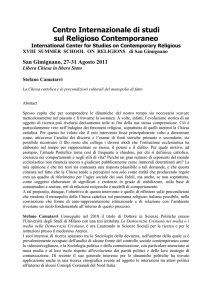 La Chiesa cattolica e le precondizioni culturali del