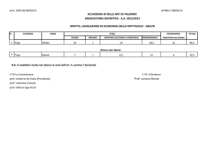 Graduatoria definitiva Diritto, legislazione ed economia dello