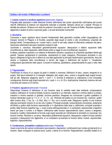Syllabus del modulo di Matematica e problemi 1. Insiemi numerici e