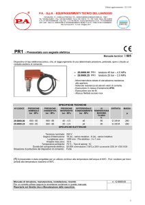 PR1 – Pressostato con segnale elettrico