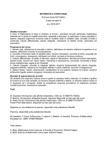 MATEMATICA CORSO BASE Prof.ssa Giulia ROTUNDO Crediti