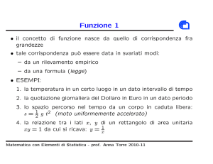 Funzione 1 - Dipartimento di Matematica