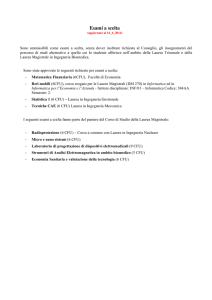 Esami a scelta - Portale di Ingegneria Biomedica