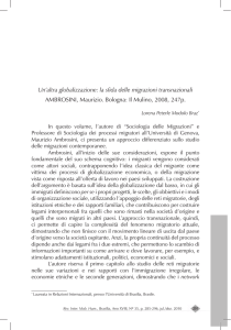 Un`altra globalizzazione: la sfida delle migrazioni transnazionali