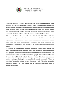 FONDAZIONE ROMA - TERZO SETTORE, braccio operativo della