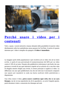 Perché usare i video per i contenuti