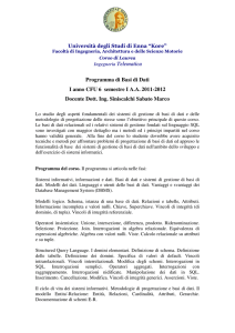 Basi di Dati - Università Kore