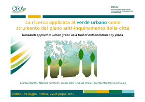 La ricerca applicata al verde urbano come strumento del piano anti