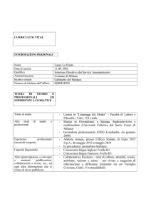 Laura La Pietra 11.09.1983 Istruttore Direttivo dei Servizi