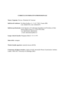 Dott.ssa Elisabetta De Tommasi Indirizzo di residenza