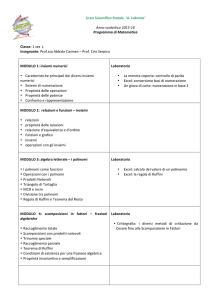 Anno scolastico 2015-16 Programma di Matematica Classe: 1 sez L