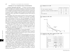 Criteri di valutazione degli investimenti