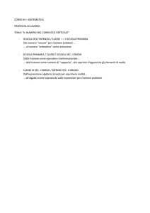 CORSO IN – MATEMATICA PROPOSTA DI LAVORO: TEMA: “IL